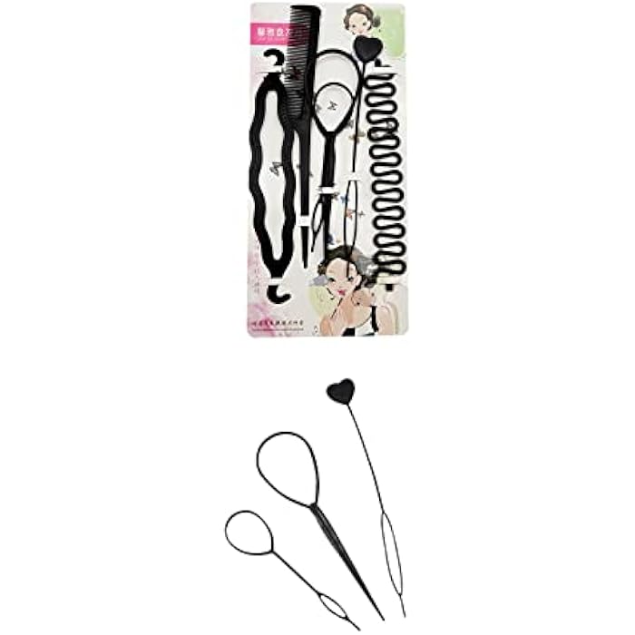 Braiding Bun Hair Styling Kit French Style with Hook-and-Be Magic Styling Tool and Comb Creative Shape Set with Explanation - 6 Piece - Image 5